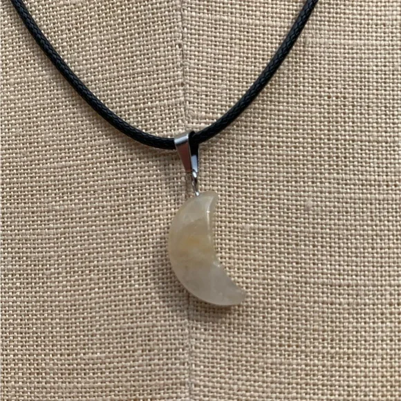 Handmade Genuine Stone Moon Amulet Necklace - Picture 12 of 12